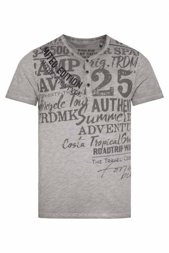 Soccx Henley-Shirt mit Artwork im Used Look shadow M Black Friday Preise