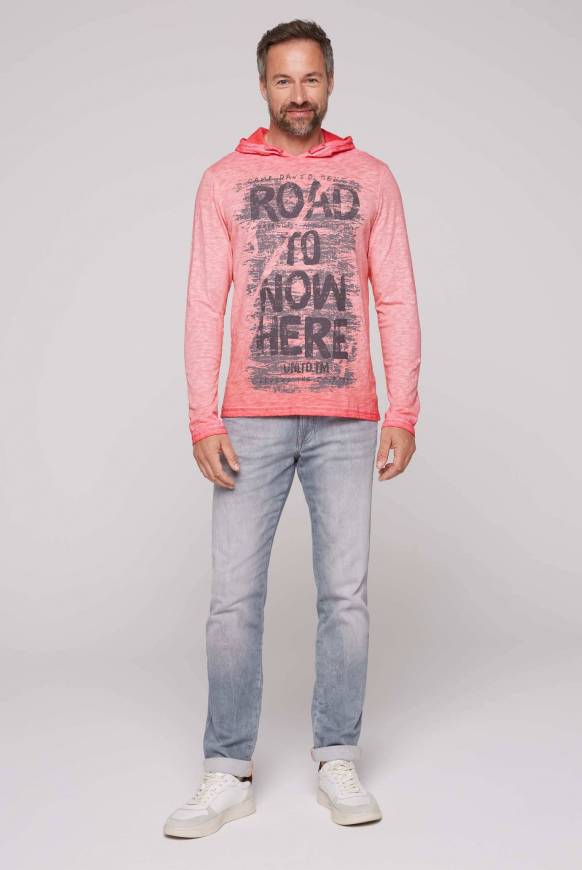 Soccx Langarmshirt mit Kapuze und Vintage Print sunrise Rabatte dieses Monats