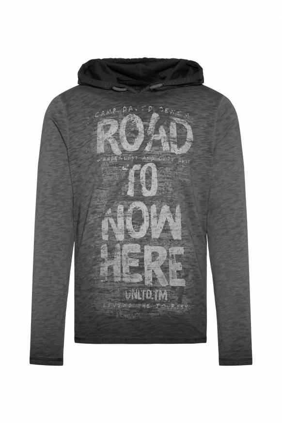 Soccx Langarmshirt mit Kapuze und Vintage Print black Online