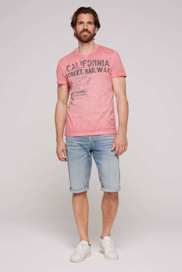 Soccx T-Shirt mit V-Neck im Vintage Style sunrise M Auslauf