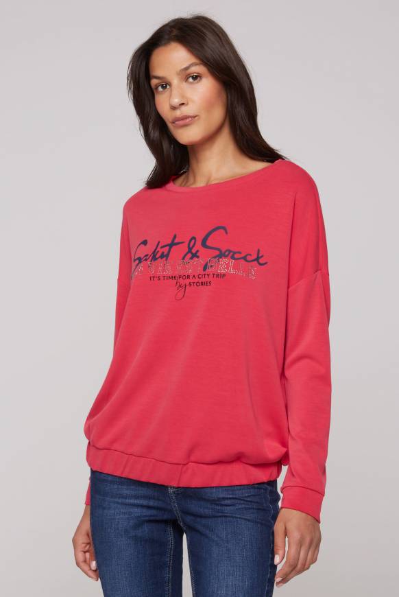 Soccx Sweatshirt mit Gummizugsaum pinky red Blitzverkäufe