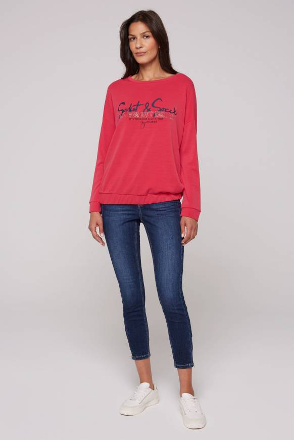 Soccx Sweatshirt mit Gummizugsaum pinky red Blitzverkäufe