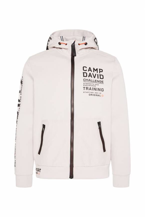 Soccx Kapuzensweatjacke im Materialmix mit Rubber Prints shell Fabrikpreis