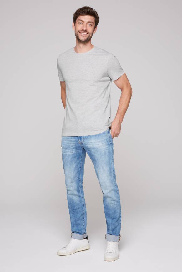 Soccx Basic T-Shirt Rundhals 2er-Pack grey melange Exklusivangebot