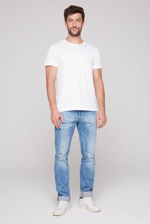 Soccx Basic T-Shirt Rundhals 2er-Pack opticwhite Preisnachlass