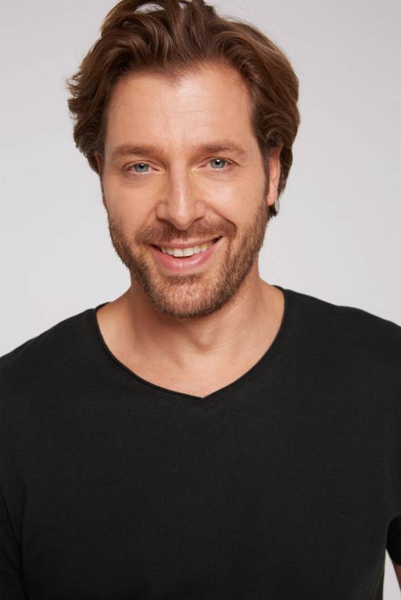 Soccx Basic T-Shirt V-Neck 2er-Pack black Saisonschlussverkauf