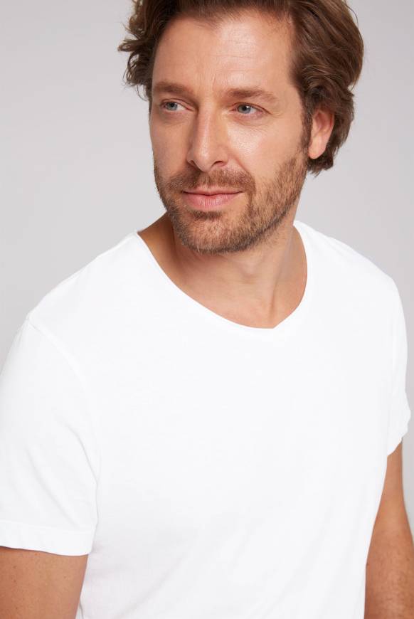 Soccx Basic T-Shirt V-Neck 2er-Pack opticwhite Cyber Monday