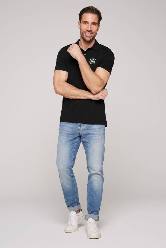 Soccx Basic Pikee-Polo mit Logo-Stickerei black Vatertagsangebot