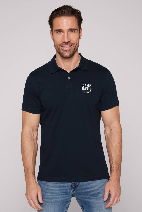Soccx Basic Pikee-Polo mit Logo-Stickerei blue navy Valentinstagsangebot