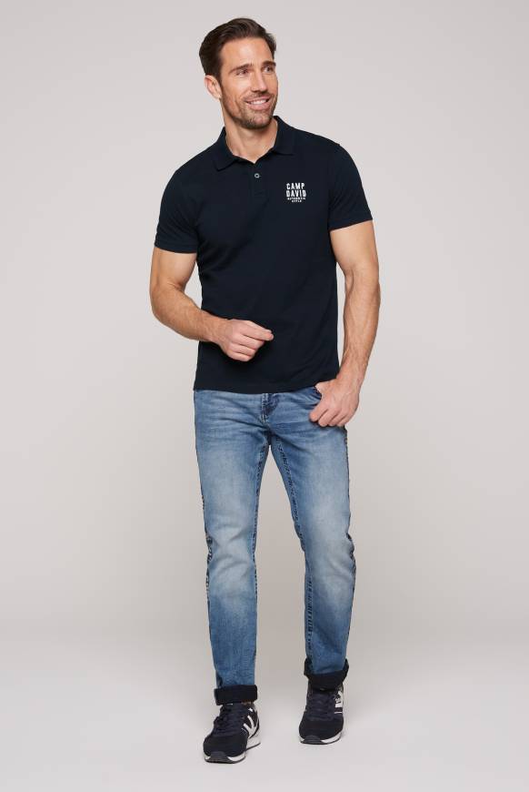 Soccx Basic Pikee-Polo mit Logo-Stickerei blue navy Valentinstagsangebot