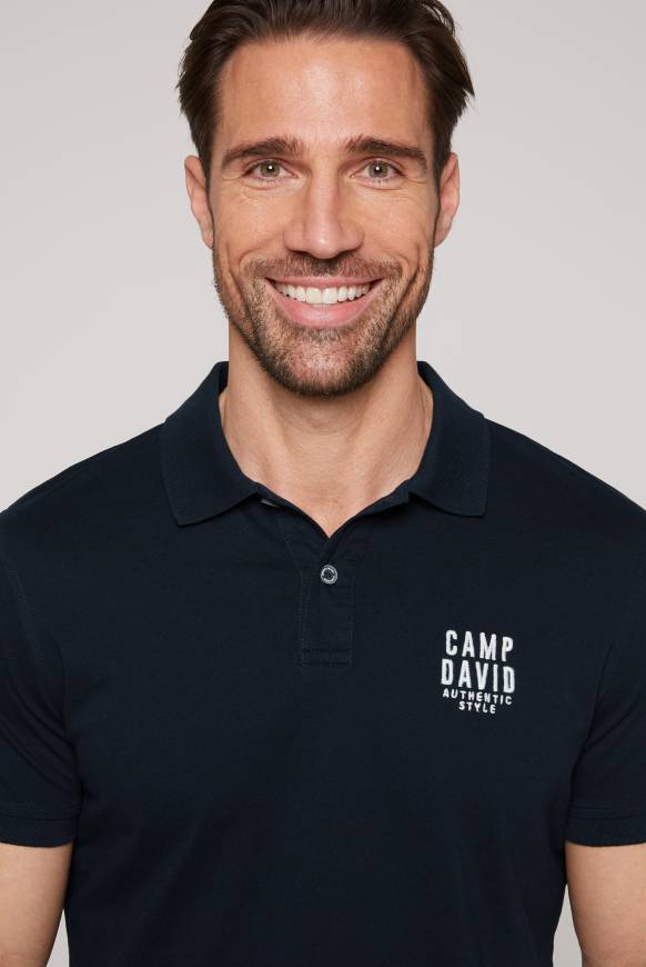 Soccx Basic Pikee-Polo mit Logo-Stickerei blue navy Valentinstagsangebot