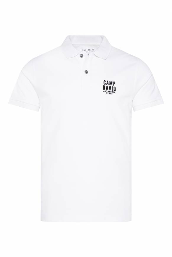 Soccx Basic Pikee-Polo mit Logo-Stickerei opticwhite Jubiläumsangebot