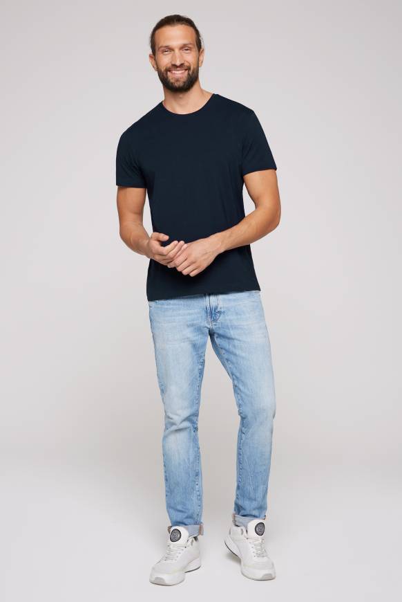 Soccx Basic T-Shirt mit Rundhalsausschnitt, Doppelpack blue navy / blue navy Heißer Verkauf