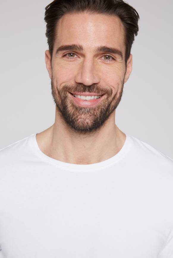Soccx Basic T-Shirt mit Rundhalsausschnitt, Doppelpack optic white / optic white Top Angebot
