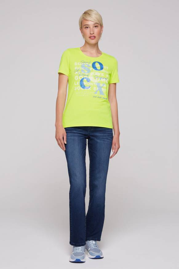 Soccx T-Shirt mit Rundhalsausschnitt und Print yellow lime Super Sparpreis