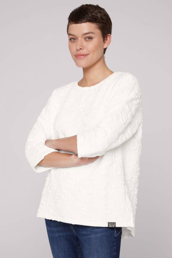 Soccx Sweatshirt mit Intarsia-Artwork ivory Neueste Stile