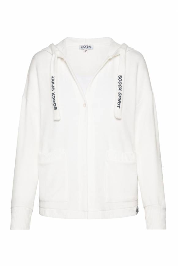 Soccx Offener Kurz-Cardigan mit Kapuze ivory Bis zu 60% Rabatt