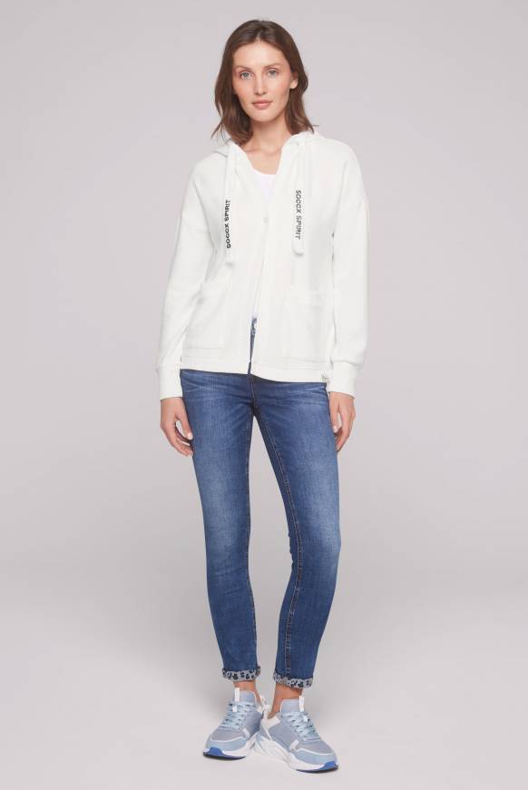 Soccx Offener Kurz-Cardigan mit Kapuze ivory Bis zu 60% Rabatt