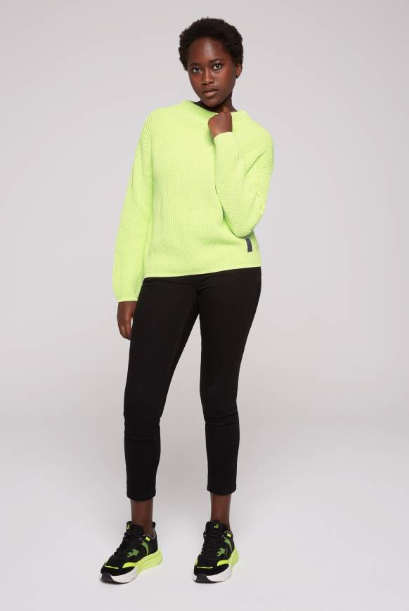 Soccx Rippstrickpullover Stone Washed yellow lime Nur für heute