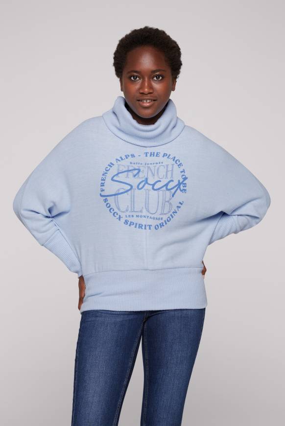Soccx Rollkragenpullover mit Fledermausärmeln cool blue Riesige Rabatte