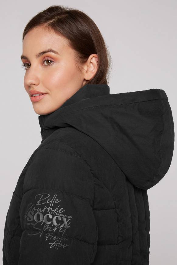 Soccx Peached Parka mit abtrennbarer Kapuze black Kostenloser Versand international