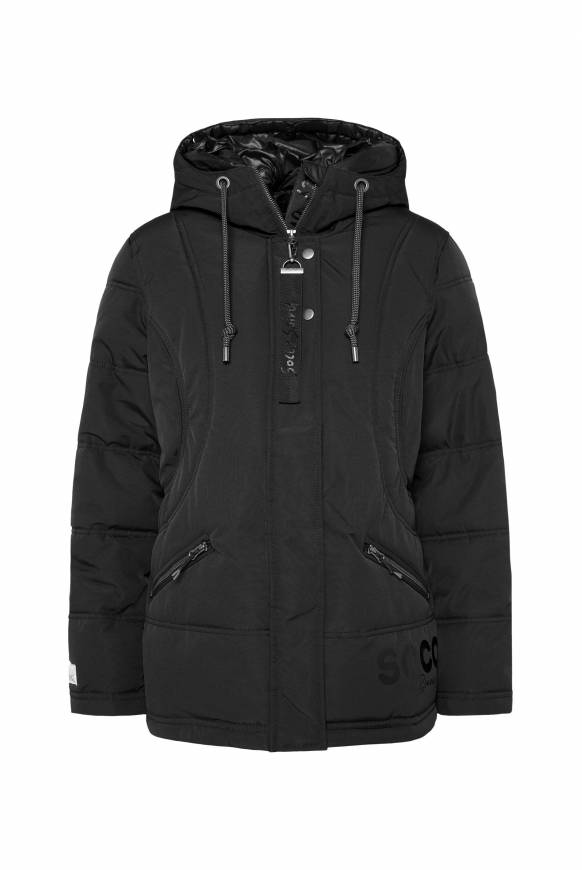 Soccx Steppjacke mit Kapuzen-Layering black Begrenzt auf 3 Tage