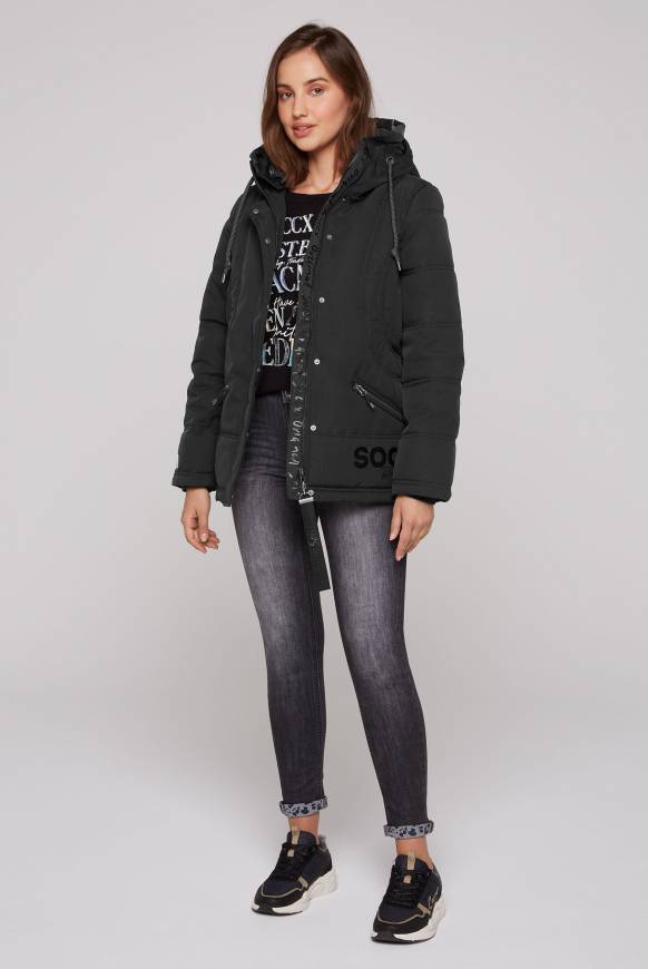 Soccx Steppjacke mit Kapuzen-Layering black Begrenzt auf 3 Tage