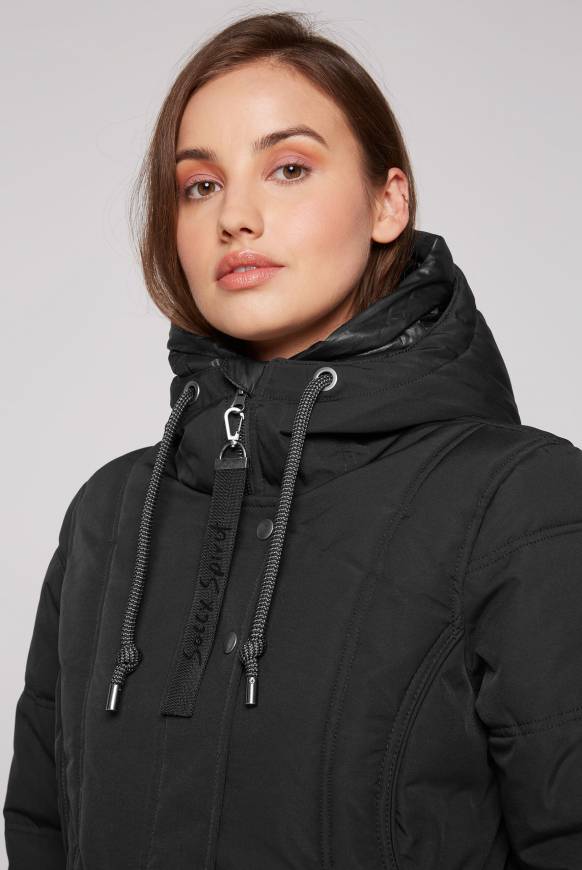 Soccx Steppjacke mit Kapuzen-Layering black Begrenzt auf 3 Tage