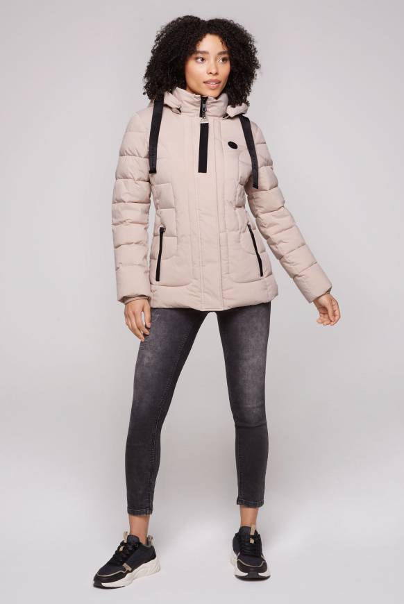Soccx Puffer-Jacke mit abtrennbarer Kapuze light beige Im Verkauf
