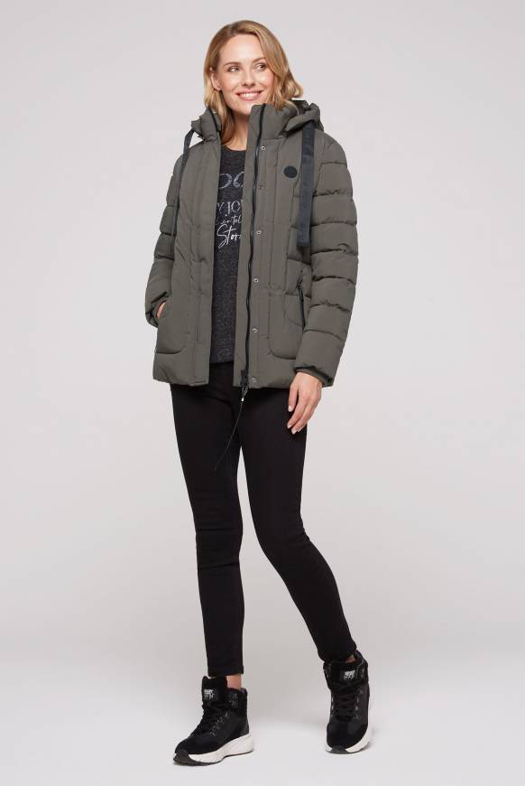 Soccx Puffer-Jacke mit abtrennbarer Kapuze olive zollfrei