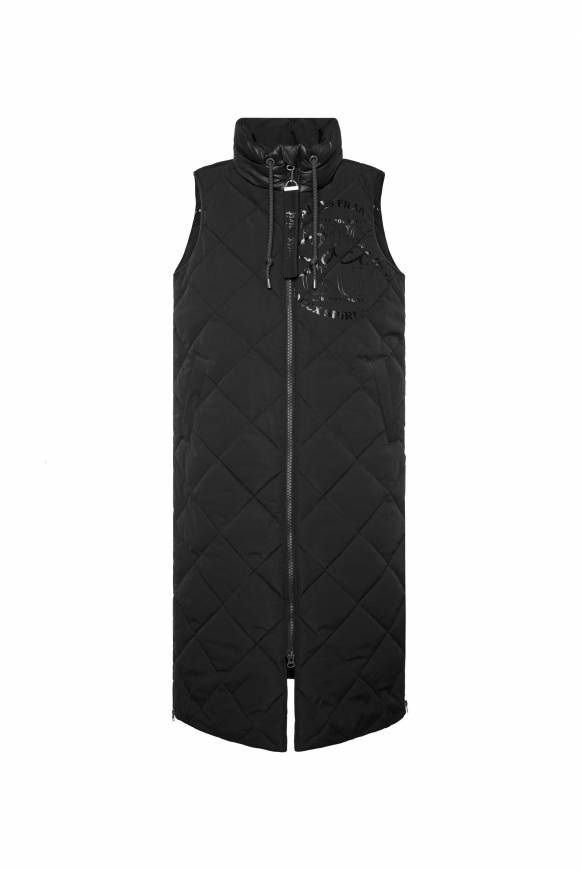 Soccx Lange Steppweste mit Shiny-Details black Rabatte dieses Monats