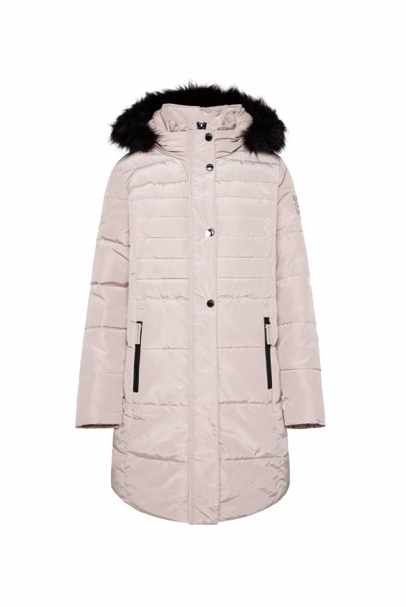 Soccx Stepp-Parka mit abtrennbarer Kapuze und Kunstfell light beige Verkauf