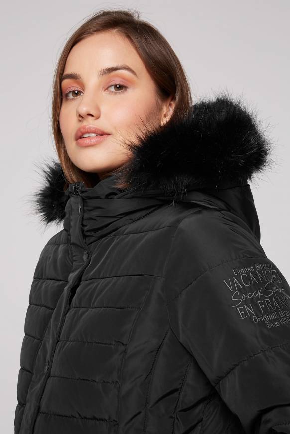 Soccx Stepp-Parka mit abtrennbarer Kapuze und Kunstfell black Angebote
