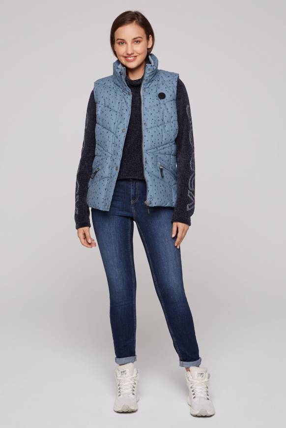 Soccx Steppweste mit filigranem All Over Print cool grey Hotsell