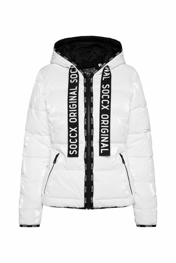 Soccx Glänzende Steppjacke mit Samt-Optik white Günstiger Verkauf
