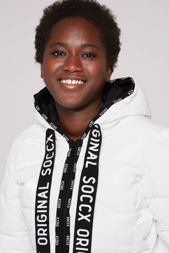 Soccx Glänzende Steppjacke mit Samt-Optik white Günstiger Verkauf