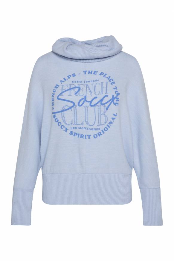 Soccx Rollkragenpullover mit Fledermausärmeln cool blue Großer Ausverkauf