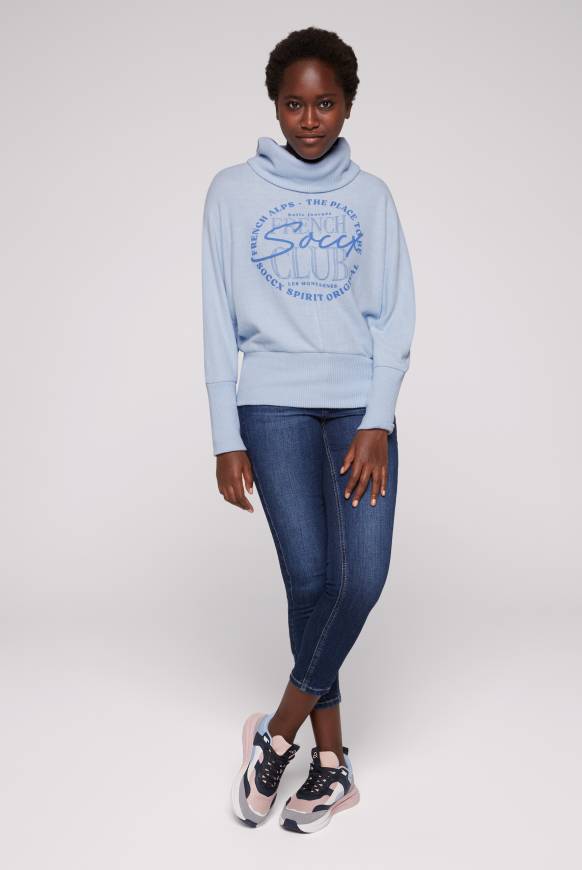 Soccx Rollkragenpullover mit Fledermausärmeln cool blue Großer Ausverkauf