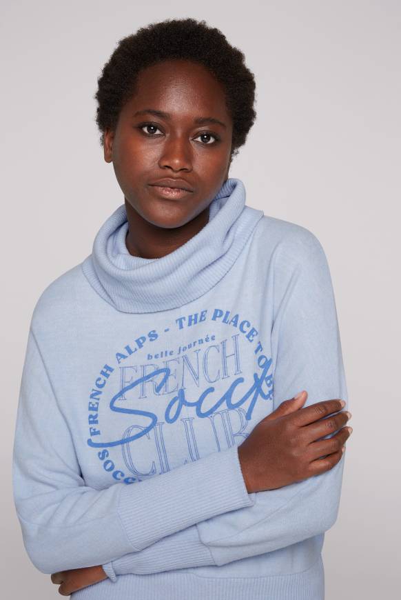 Soccx Rollkragenpullover mit Fledermausärmeln cool blue Großer Ausverkauf