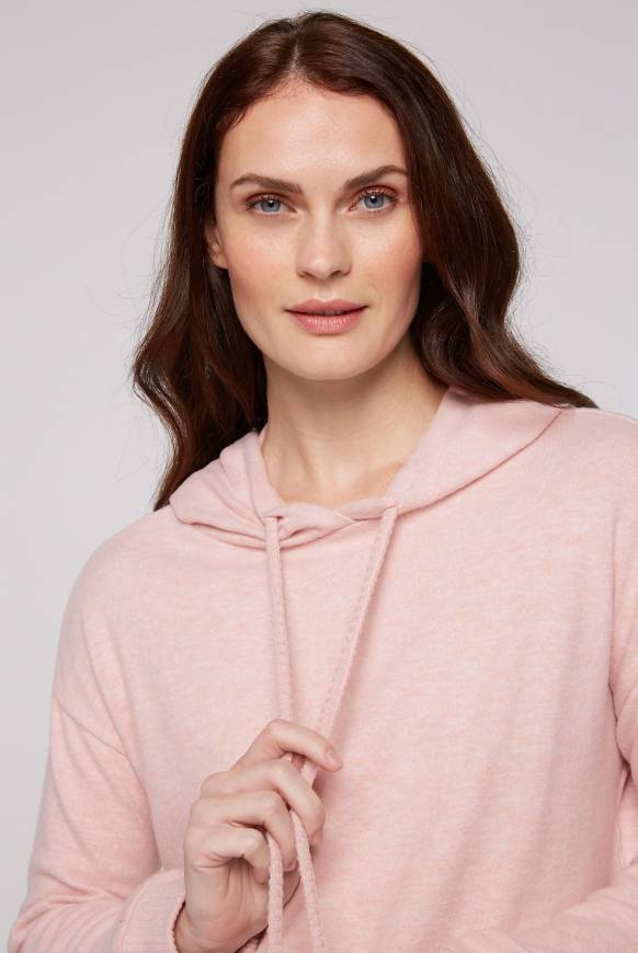 Soccx Basic Hoodie aus Flauschstrick rose blush Flash Sale