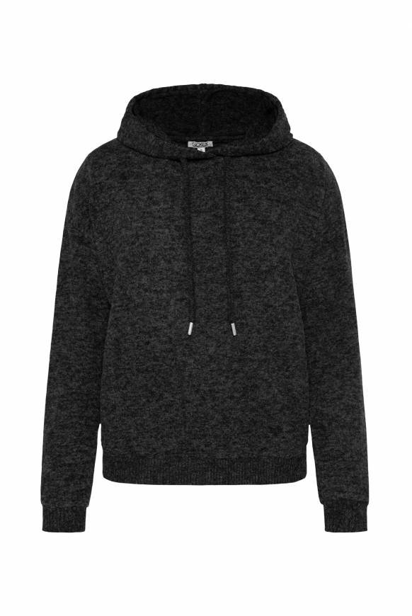 Soccx Basic Hoodie aus Flauschstrick black Begrenztes Angebot