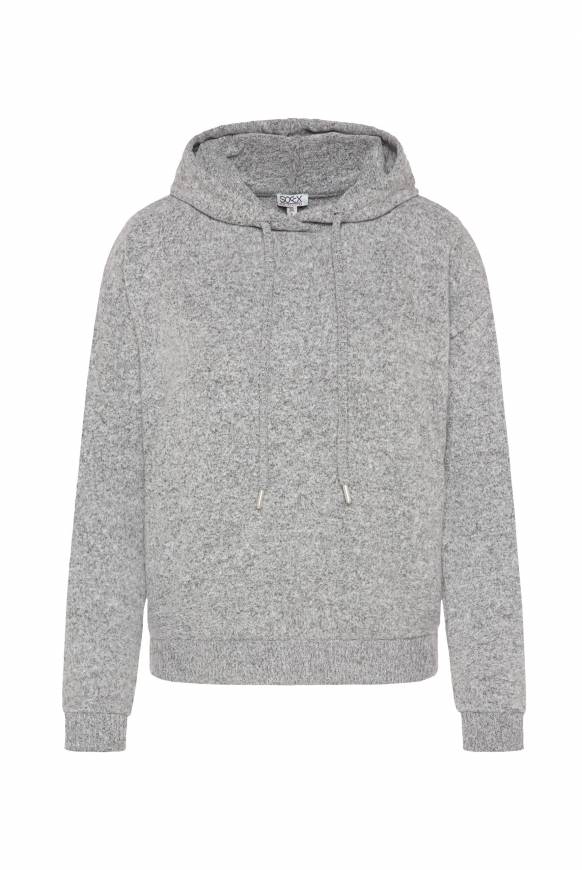 Soccx Basic Hoodie aus Flauschstrick grey melange Online Shopping