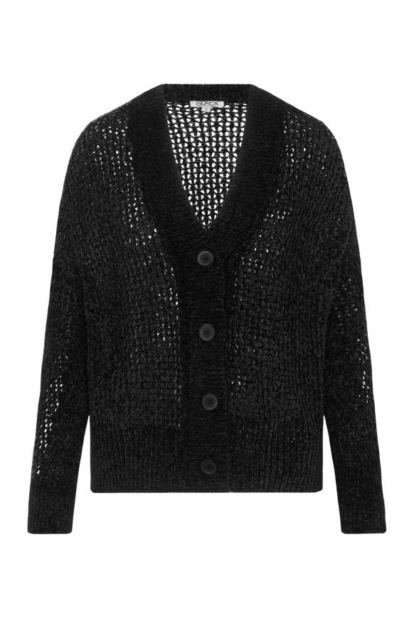 Soccx Chenille-Cardigan mit Strickmuster black Preisnachlass
