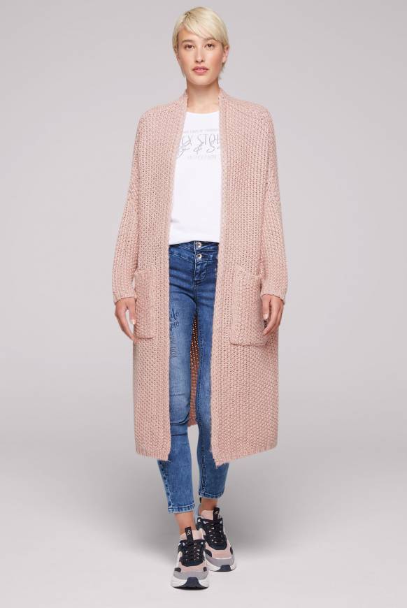 Soccx Langer Cardigan mit Perlmuster rose blush Cyber Monday