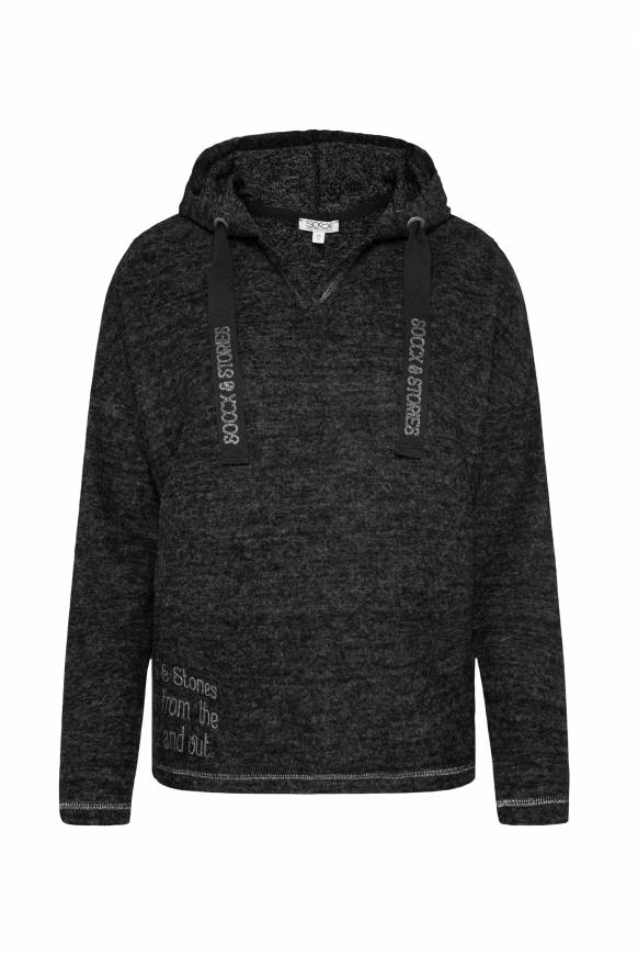 Soccx Kapuzenpullover aus Flauschstrick black Osterangebot