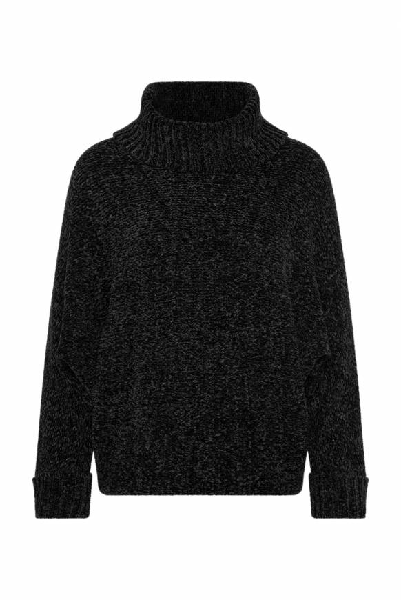 Soccx Oversized Rollkragenpullover aus Chenille black Muttertagsangebot