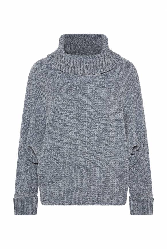 Soccx Oversized Rollkragenpullover aus Chenille cold grey Vatertagsangebot