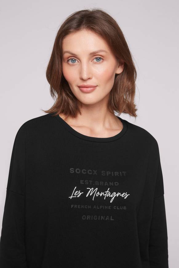 Soccx Sweatshirt mit tonigen Rubber Prints black Top Angebot