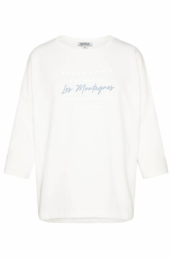 Soccx Sweatshirt mit tonigen Rubber Prints ivory Neueste Mode