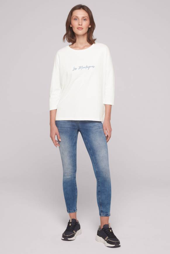 Soccx Sweatshirt mit tonigen Rubber Prints ivory Neueste Mode